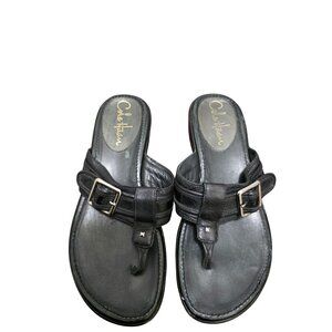 Cole Haan Women's Black Leather Buckle Strap Sandals Size 5.5B